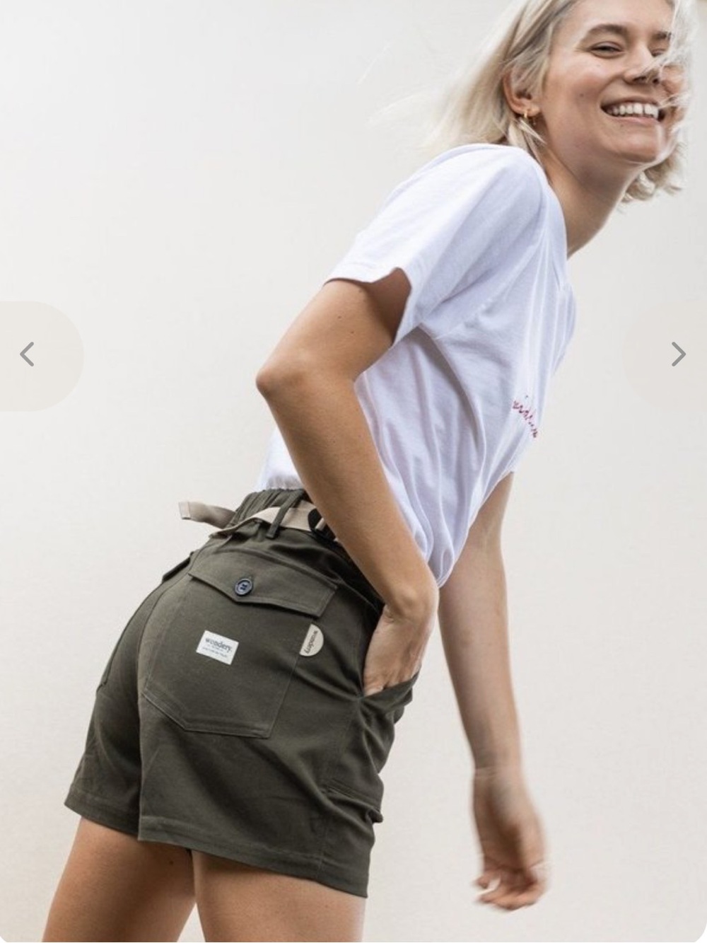 NWT Wondery Isabel 2.0 Outdoor Adjustable Hiking Cargo Shorts Olive Green - M